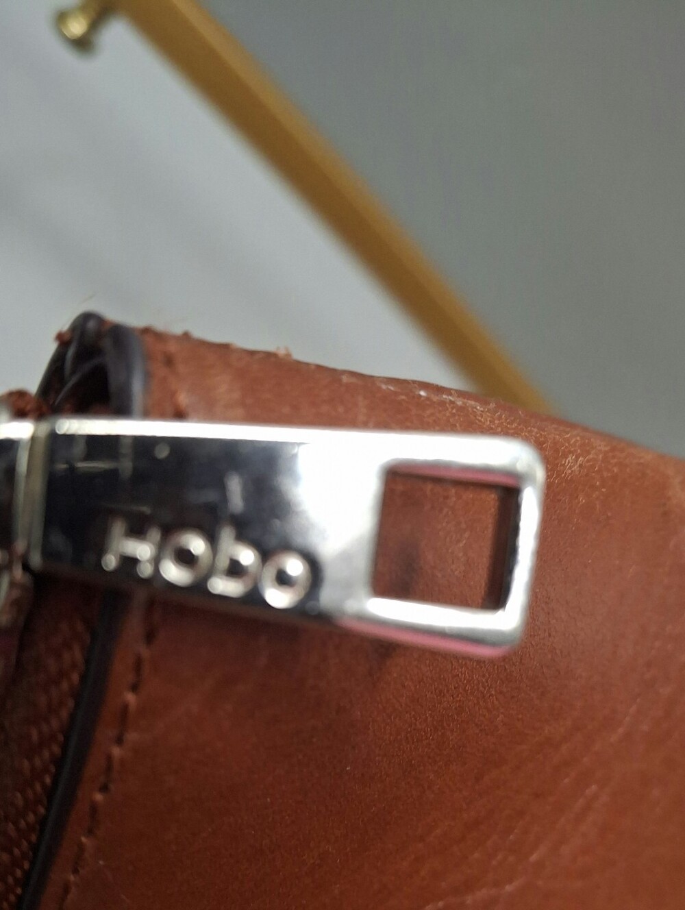 HOBO International British Brown Leather Shoulder Tote Bag Vintage Y2K - Picture 6 of 7